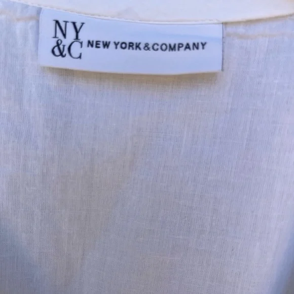 New York and company white eyelet V-neck sleeveless wrap dress size S - Picture 10 of 12